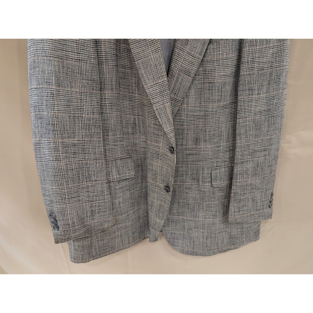 Robert Simon Parisian Mens Plaid Blazer Sport Coat Jacket Union Made‎ USA 48R - Picture 4 of 9